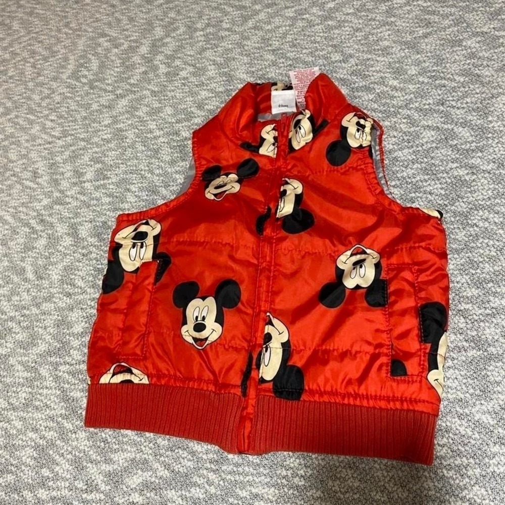Disney Mickey Mouse red puffer vest baby Toddler 18-24m. SKU-A239 #kids #puffer